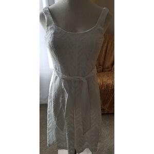 Nine West White Textured Mini Dress